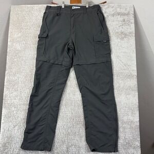 Columbia Omni-Dry Convertible Cargo Pants Mens Medium Gray Hiking Zip Off EM8166